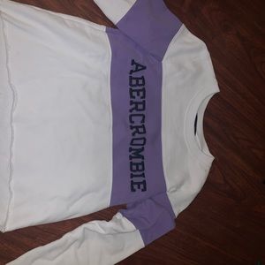 long sleeve white & purple shirt